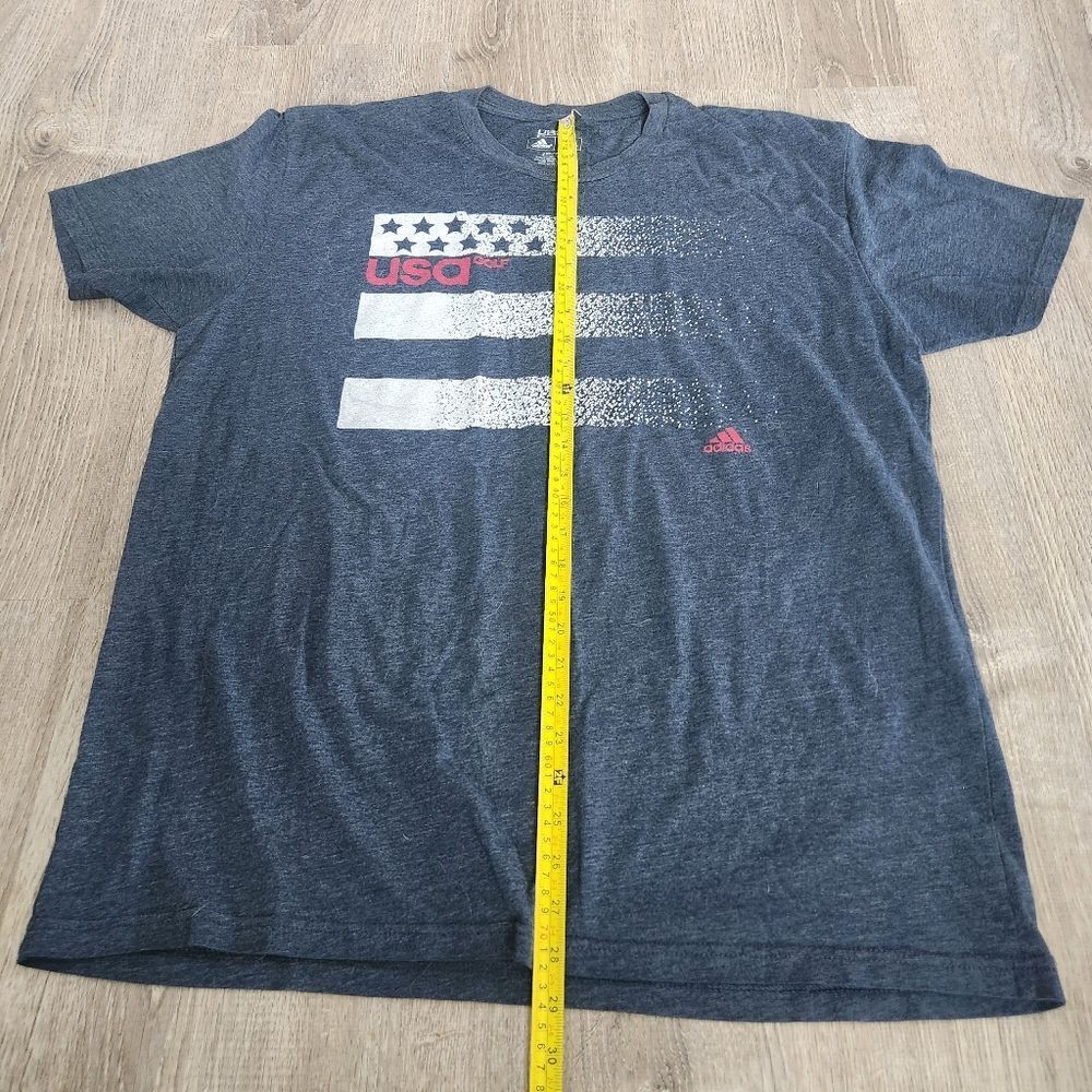 Adidas USA Golf Men's 2XL XXL‎ T-Shirt Flag Logo Short Sleeve Blue Tee Casual - Picture 8 of 8